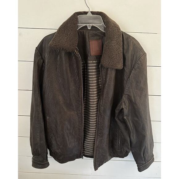 Robert Comstock Other - Robert Comstock Vertical Brown Lambskin Leather Jacket Size L
